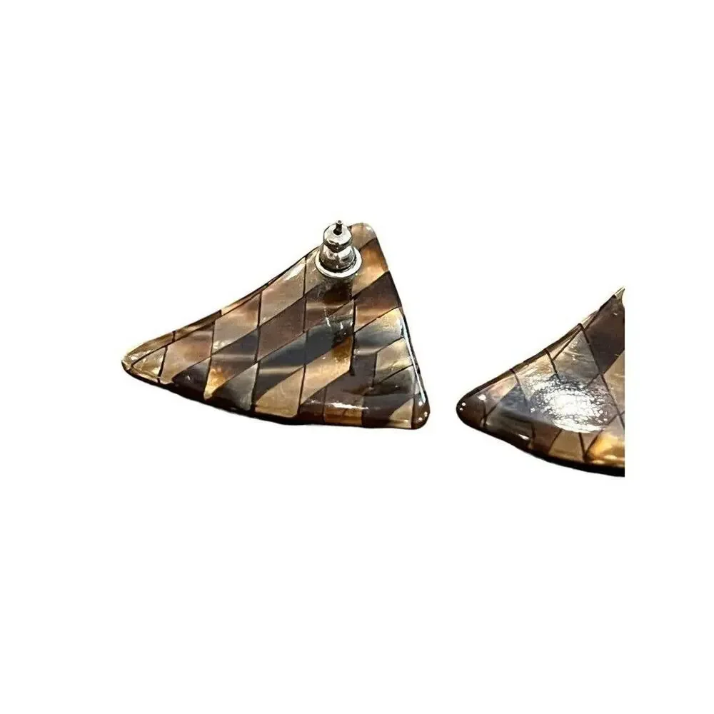 Acrylic Geometric Triangle Earrings Vintage 80's
